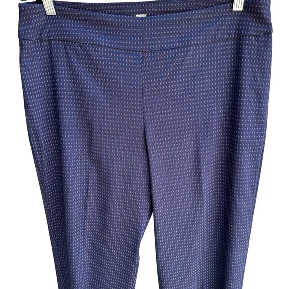 Counterparts Womens Navy Diamond Pattern Stretch Flat Front Dress Pants 16 - Picture 5 of 9